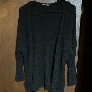 SHEIN Black Open-Front Cardigan